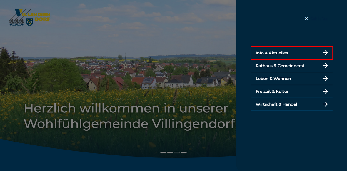 Menüpunkt Info&Aktuelles