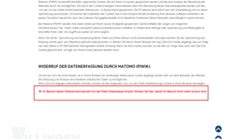 Opt-Out-Klick bei Datenschutzerklärung